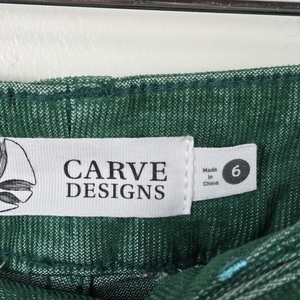 Carve Designs Women's Size 6 Green Oahu Cord Cut Off Shorts 6 Inch Inseam NWOT - Picture 3 of 6